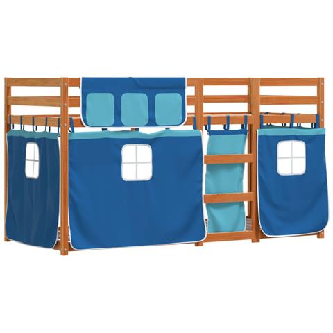 Letto a Castello senza Materasso Blu 90x190cm Massello Pino - Foto 2