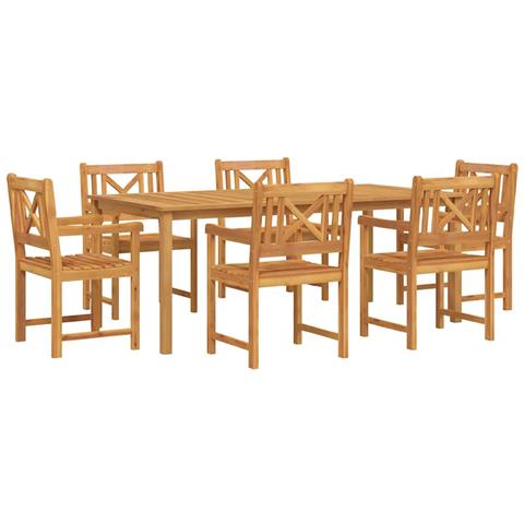 Set da Pranzo per Giardino 7 pcs Marrone - Foto 1