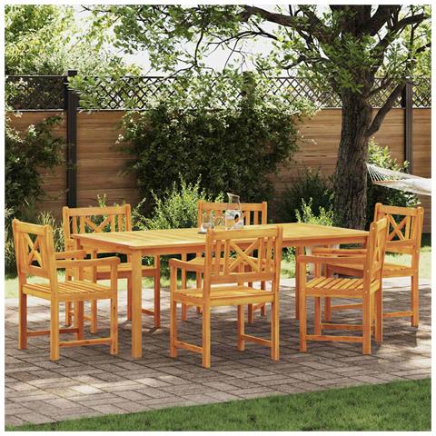 Set da Pranzo per Giardino 7 pcs Marrone - Foto 2