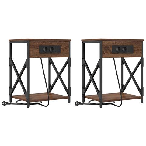 Armadio da Notte 2 pcs Rovere marrone 41 x 31 x 51 cm - Foto 1