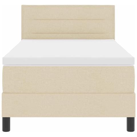 Letto a molle con materasso Crema 90 x 190 cm Tessuto - Foto 9