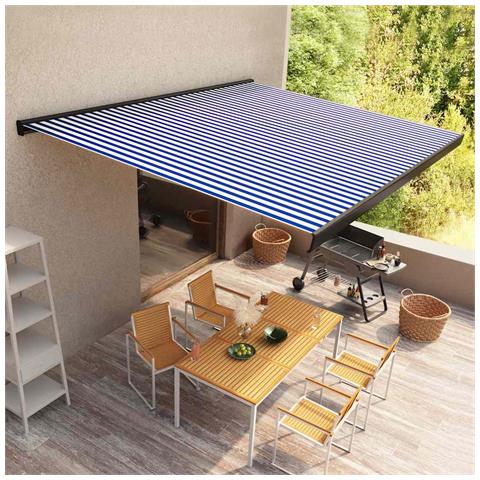 Lusso Casadino -  Tenda A Cassonetto Motorizzata 350x250 Cm Blu E Bianco - Foto 7