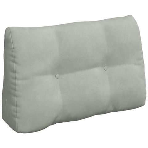 Cuscino per Schiena Grigio chiaro 80 x 24 x 50 cm Velluto - Foto 1