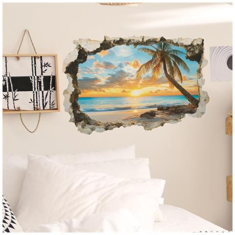 Adesivo Murale Creativo Spiaggia Oceanica - 40x60cm - Decorazione Domestica - Foto 1
