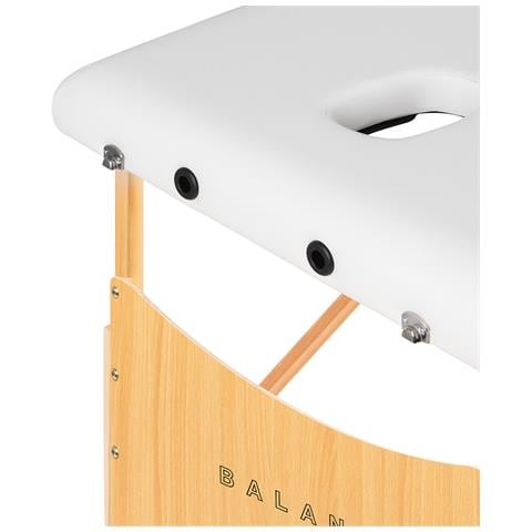 lettino da massaggio pieghevole in legno 2 segmenti 190x70 bianco - Foto 4