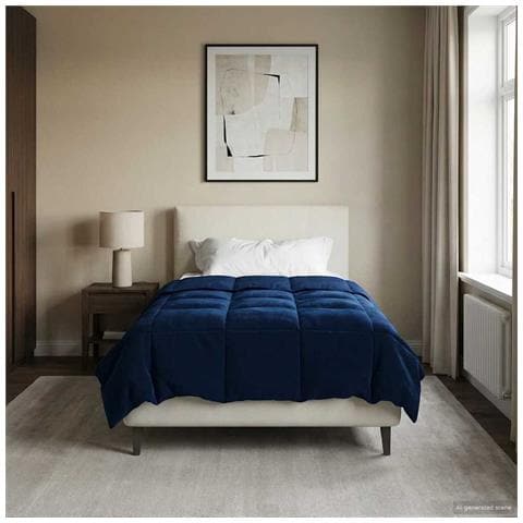 Piumone Completo Annuale Blu Scuro 155 x 220 cm Microfibra - Foto 2