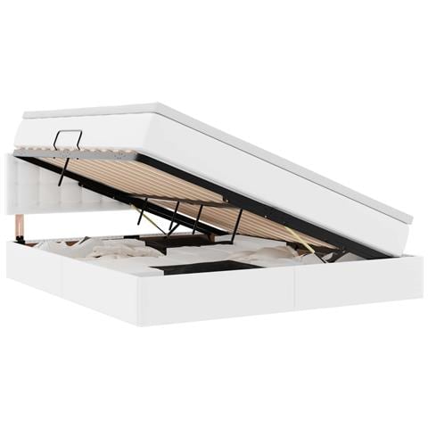 Letto con contenitore e materasso Bianco Puro 180 x 200 cm - Foto 1