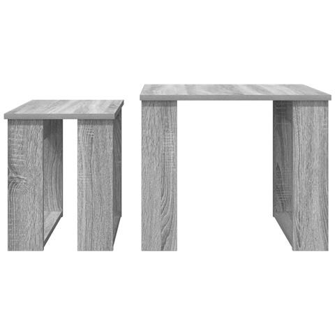 Set di Tavolini da Caffè 2 pcs Grigio Sonoma Legno multistrato - Foto 9