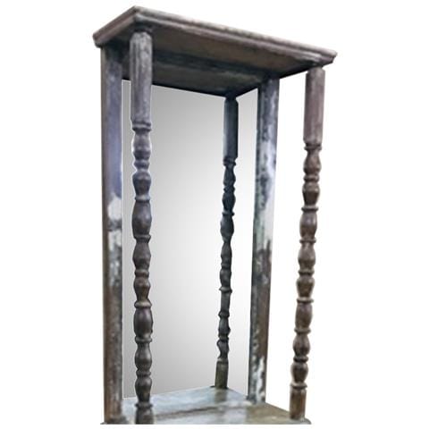 Mobile Da Ingresso Con Specchio In Legno Marrone 59x27x192h - Foto 2