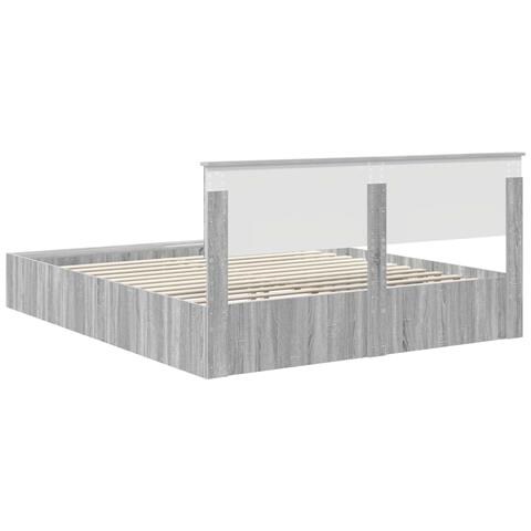 Struttura del letto con lo scaffale Grigio Sonoma 200 x 200 cm - Foto 9