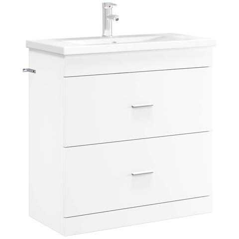 Mobiletto da Bagno Sotto Lavabo Bianco 78,5 x 37,5 x 81 cm - Foto 2
