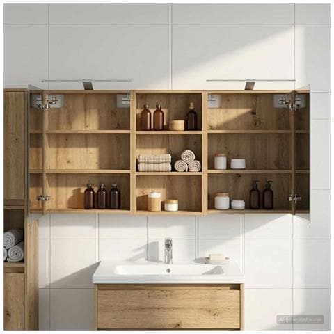 Set di Armadi da Bagno con lo scaffale 3 pcs 140 x 14,5 x 70 cm - Foto 2