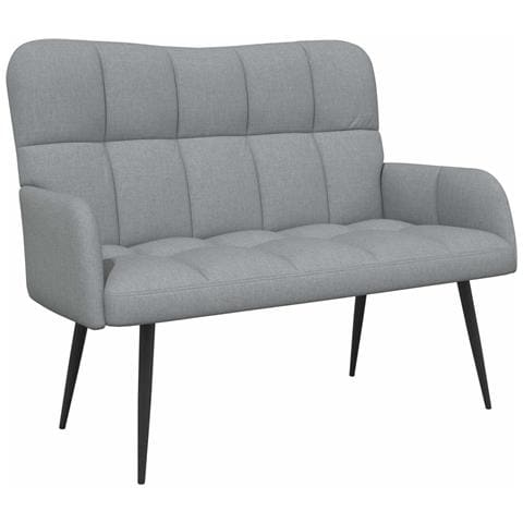 Sofa a Due Posti Grigio chiaro 115 x 61 x 87 cm Tessuto - Foto 1