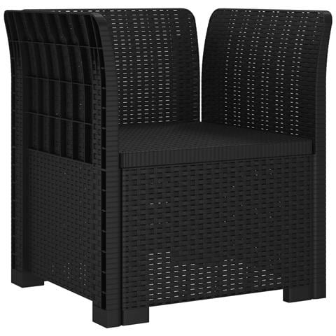 Poltrona a 1 Posto con Cuscino Aspetto Rattan PP Antracite - Foto 2
