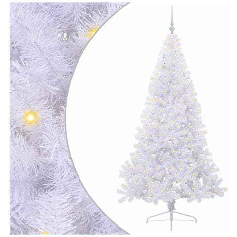 Albero di Natale artificiale Bianco 210 cm PVC e Acciaio - Foto 1