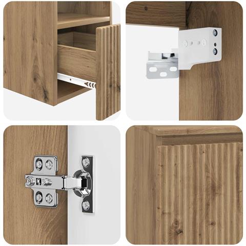 Set di mobili per il bagno 2 pz Rovere Artigianale - Foto 2