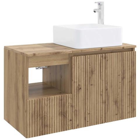 Set di mobili per il bagno 2 pz Rovere Artigianale - Foto 1