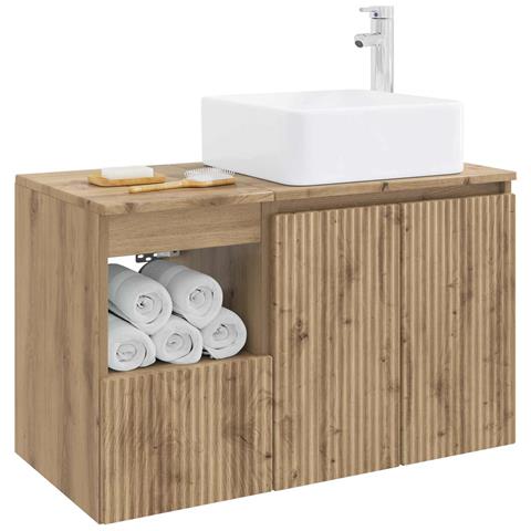 Set di mobili per il bagno 2 pz Rovere Artigianale - Foto 10