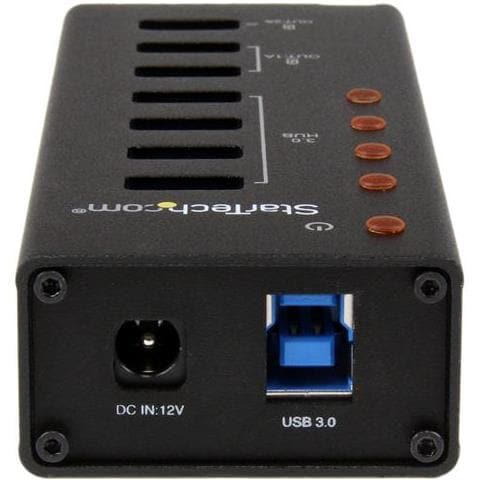 Hub USB 3.0 alimentato a 4 porte con 3 porte di ricarica USB dedicate (2 x 1A e 1 x 2A) - Box esterno in metallo per montaggio a parete - Foto 2