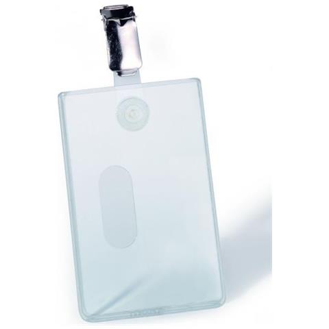 Portabadge Semi-rigido Clip Metallo Verticale 85x54mm Hxl Trasp. 25pz - Foto 1