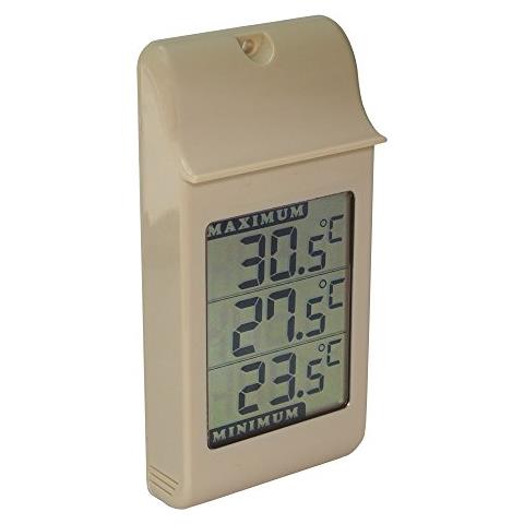 Termometro Mini / maxi Speciale Con Numeri Grandi, Impermeabile Ipx4, Memoria Delle Temperature Minime E Massime - Foto 1