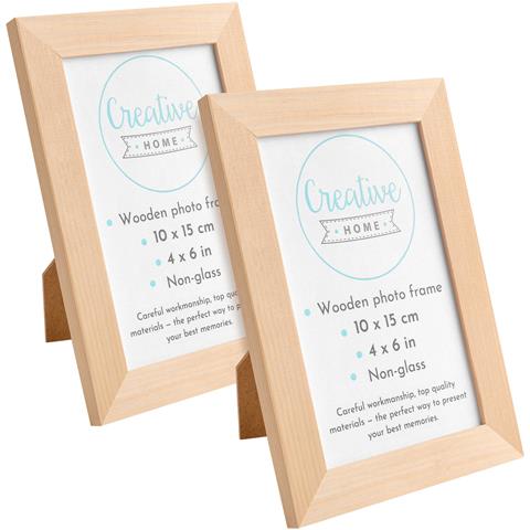 2 X Cornice Per Foto 10 X 15 Cm | 2 Cornici Di Legno Rustiche | Supporto E Ganci Per Appenderle Orizzontalmente O Verticalmente | Facile Da Installare | Glass - Foto 1