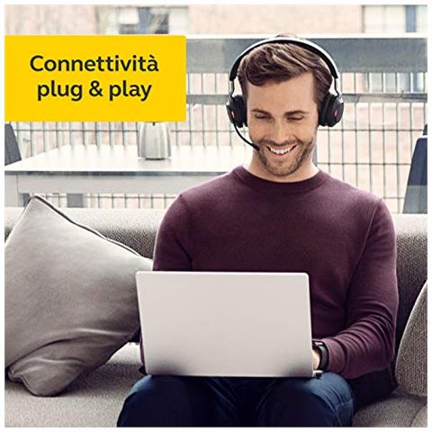 Cuffie Wireless Cuffie On Ear Certificate UC con Funzione Noise Cancelling Adattatore Bluetooth USB-C Nero - Foto 7