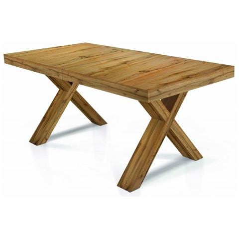 Tavolo In Legno Nobilitato Rovere Nodato Allungabile 180x100 Cm - 480x100 Cm (gambe X)  - Foto 1