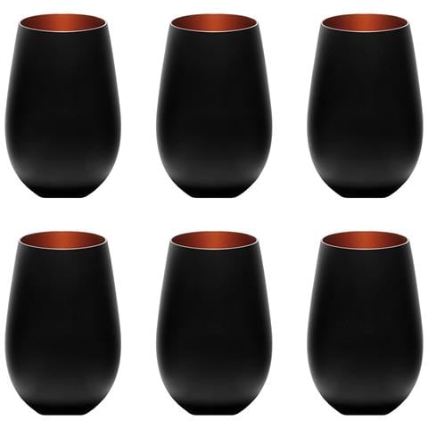 Bicchieri Colorati Elements 6er-set, Bicolore Nero-bronzo, 456 Ml - Foto 2