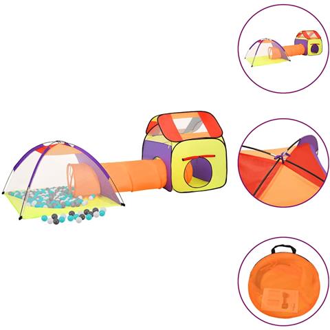 Tenda Da Gioco Bambini 250 Palline Multicolore 338x123x111 Cm - Foto 1