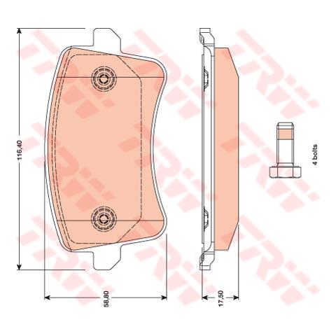 Pattini Freno Post. Audi A4 Gdb1765 - Foto 1