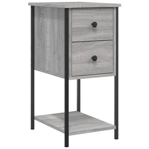 Comodino Grigio Sonoma 32x42x70 Cm In Legno Multistrato - Foto 1