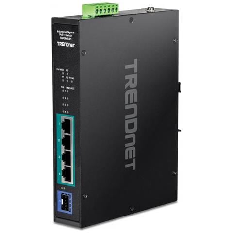Switch ferroviario a 5 porte Gigabit PoE+ industriale Colore Nero - Foto 1