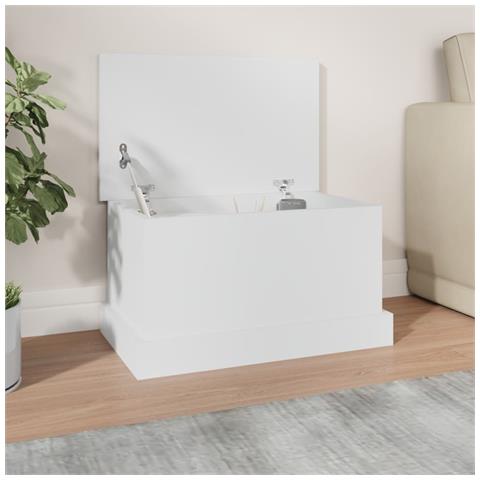 Contenitore Portaoggetti Bianco 50x30x28 cm Legno Multistrato - Foto 6
