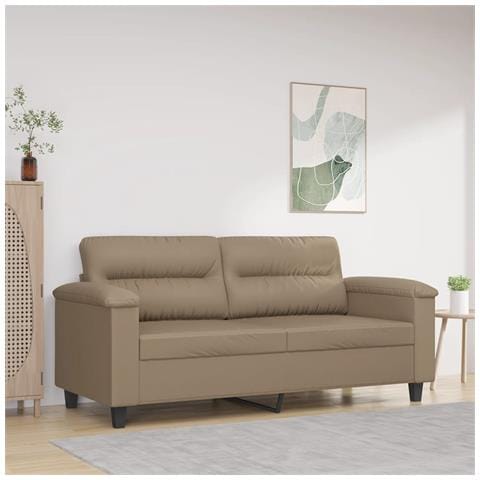 Divano A 2 Posti Cappuccino 140 Cm In Similpelle - Foto 1