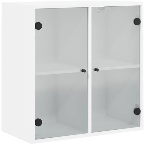 Mobile a Muro con Ante in Vetro Bianco 68x37x68,5 cm - Foto 2