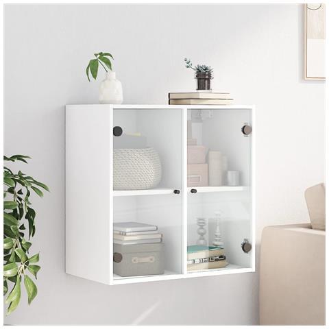 Mobile a Muro con Ante in Vetro Bianco 68x37x68,5 cm - Foto 3