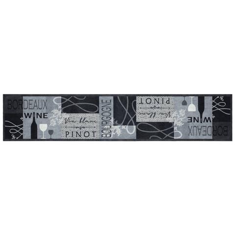 Tappeto Da Cucina Lavabile Grigio Vino 60x300 Cm In Velluto - Foto 2