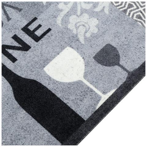 Tappeto Da Cucina Lavabile Grigio Vino 60x300 Cm In Velluto - Foto 3