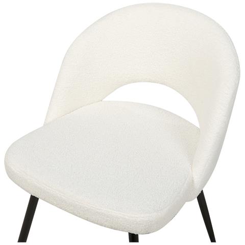 Set Di 2 Sedie Da Pranzo Bouclé Bianco Onaga - Foto 2