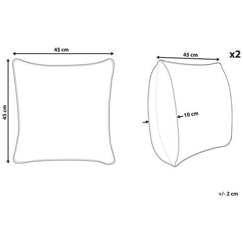 Set Di 2 Cuscini Wallflower Cotone 45 X 45 Cm Bianco - Foto 13