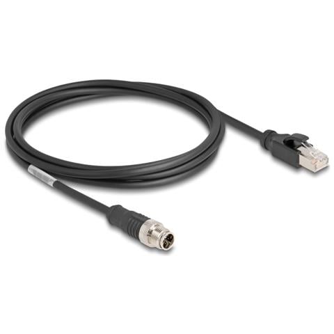 Cavo M12 codificato X a 8 pin maschio per RJ45 maschio PVC 2 m - Foto 1