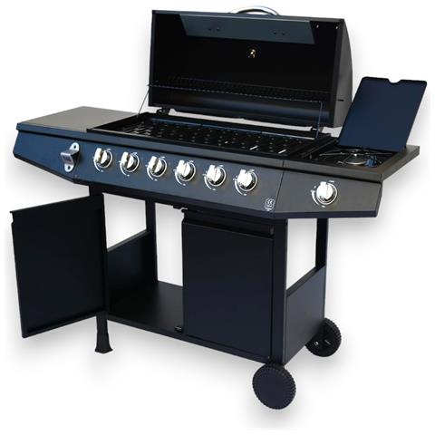 Barbecue A Gas Gpl In Acciaio 6 Bruciatori + Fornello Laterale Lapillo Magnum - Foto 2