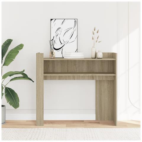 Tavolo Consolle Rovere Sonoma 100x35x90 Cm In Legno Multistrato - Foto 3