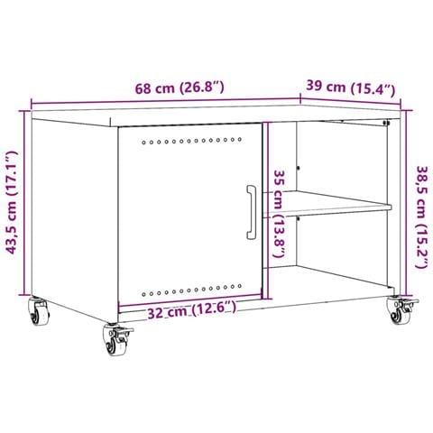 Mobile TV Giallo Senape 68x39x43,5 cm in Acciaio - Foto 10