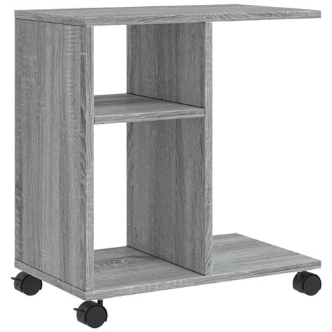 Tavolino Con Ruote Grigio Sonoma 50x30x55 Cm Legno Multistrato - Foto 2