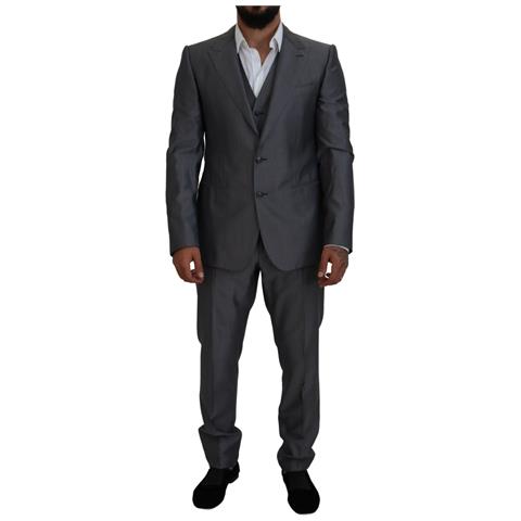 Abito Grigio Sicilia Slim Fit 3 Pezzi - It44 - Xs - Foto 1