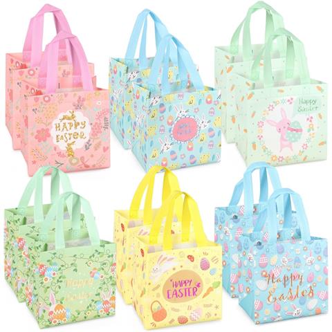 Sacchetti Con Motivo A Uovo Di Pasqua Set Di 12 Pezzi - Foto 1