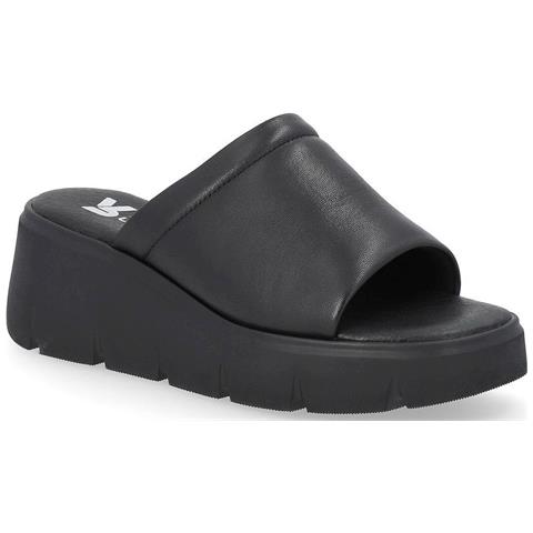 Black Casual Open Mules Ciabatte Pelle Scarpe Donna Nero Eu 37, W1551-00 - Foto 1