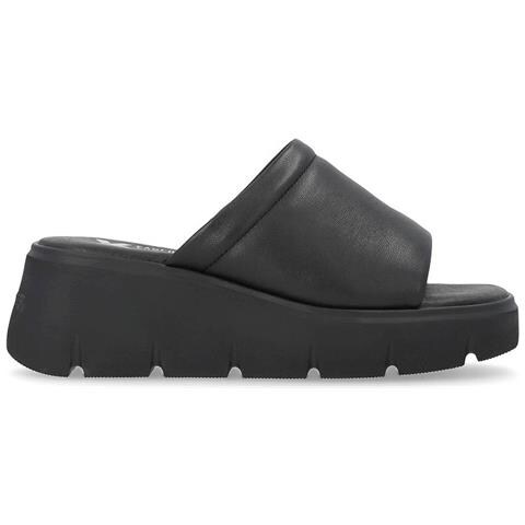 Black Casual Open Mules Ciabatte Pelle Scarpe Donna Nero Eu 37, W1551-00 - Foto 2